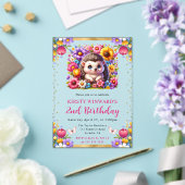 ウォーターカラーイースターヘッジホッグ春の花誕生日 アクリル招待状 (インサイチュ (ウェディング))