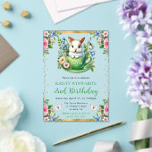 ウォーターカラーイースターラビット春の花誕生日 アクリル招待状 (インサイチュ (ウェディング))