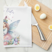 ウォーターカラーイースター春妖精 キッチンタオル (四つ折り)