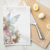 ウォーターカラーイースター春妖精 キッチンタオル (四つ折り)