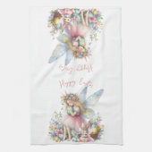 ウォーターカラーイースター春妖精 キッチンタオル (縦)