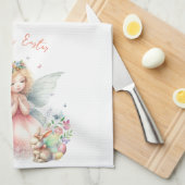 ウォーターカラーイースター春妖精 キッチンタオル (四つ折り)