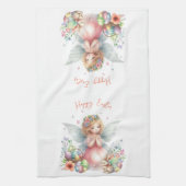 ウォーターカラーイースター春妖精 キッチンタオル (縦)