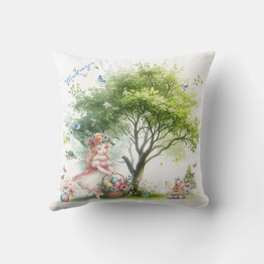 ウォーターカラーイースター春妖精 クッション (裏面)