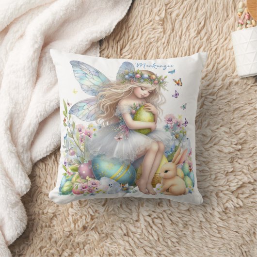 ウォーターカラーイースター春妖精 クッション (ブランケット)