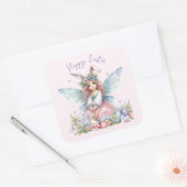 ウォーターカラーイースター春妖精 スクエアシール (封筒)