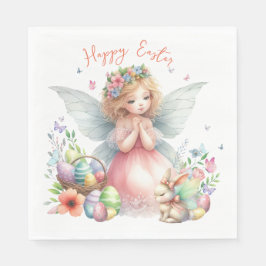 ウォーターカラーイースター春妖精 スタンダードランチョンナプキン