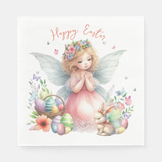 ウォーターカラーイースター春妖精 スタンダードランチョンナプキン (正面)