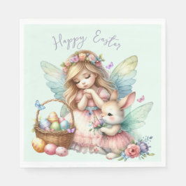ウォーターカラーイースター春妖精 スタンダードランチョンナプキン