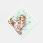 ウォーターカラーイースター春妖精 スタンダードランチョンナプキン (角)