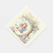 ウォーターカラーイースター春妖精 スタンダードランチョンナプキン (角)
