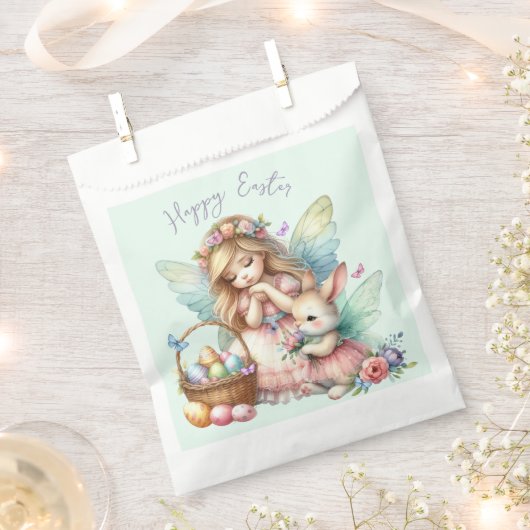ウォーターカラーイースター春妖精 フェイバーバッグ (クリップ留めされた状態)