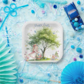 ウォーターカラーイースター春妖精 ペーパープレート (パーティー)