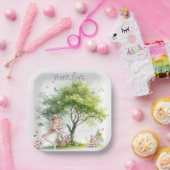 ウォーターカラーイースター春妖精 ペーパープレート (パーティー)