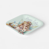 ウォーターカラーイースター春妖精 ペーパープレート (傾斜あり)