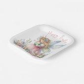 ウォーターカラーイースター春妖精 ペーパープレート (傾斜あり)