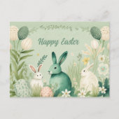 ウォーターカラーイースター美しいイラストレーション ポストカード (正面)
