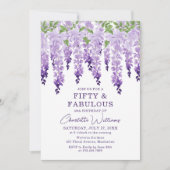 ウォーターカラーウィステリアフィフティ&素晴らしいフローラシック 招待状 (正面)