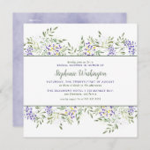 ウォーターカラーウィステリアブライダルシャワー招待状|正方形 招待状 (正面/裏面)