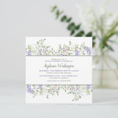 ウォーターカラーウィステリアブライダルシャワー招待状|正方形 招待状 (スタンド正面)