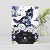 ウォーターカラーウィムシーウルフ誕生日 招待状 (スタンド正面)