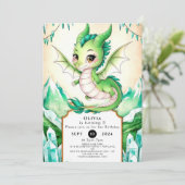 ウォーターカラーウィムシードラゴン誕生日 招待状 (スタンド正面)