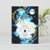 ウォーターカラーウィムシーホース誕生日 招待状 (スタンド正面)