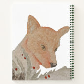 ウォーターカラーウィンターウッドランドキツネ ノートブック (裏面)
