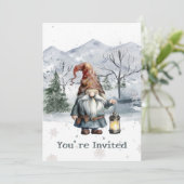 ウォーターカラーウィンタークリスマス格言ホリデーパーティー 招待状 (スタンド正面)