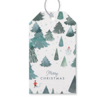 ウォーターカラーウィンターフォレストホリデー