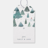 ウォーターカラーウィンターフォレストホリデー ギフトタグ (裏面)