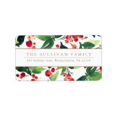 ウォーターカラーウィンターベリー&ホリー住所 シール (正面)