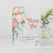 ウォーターカラーウィンターホリデーポインセチア サンキューカード (スタンド正面)