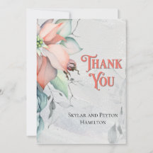 ウォーターカラーウィンターホリデーポインセチア