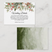 ウォーターカラーウィンターポイントセティア&グリーンパインツリー  エンクロージャーカード (正面/裏面)