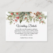 ウォーターカラーウィンターポイントセティア&グリーンパインツリー  エンクロージャーカード (正面)