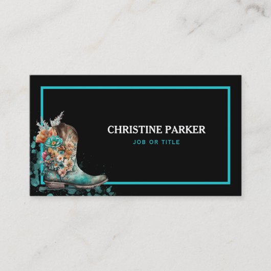 ウォーターカラーウェスタンフローラブーツ 名刺 (正面)