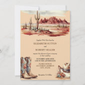 ウォーターカラーウェスタン結婚式招待状 招待状 (正面)