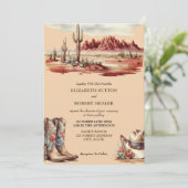 ウォーターカラーウェスタン結婚式招待状 招待状 (スタンド正面)