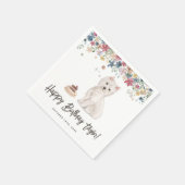 ウォーターカラーウエストハイランドホワイトテリア誕生日 スタンダードカクテルナプキン (角)