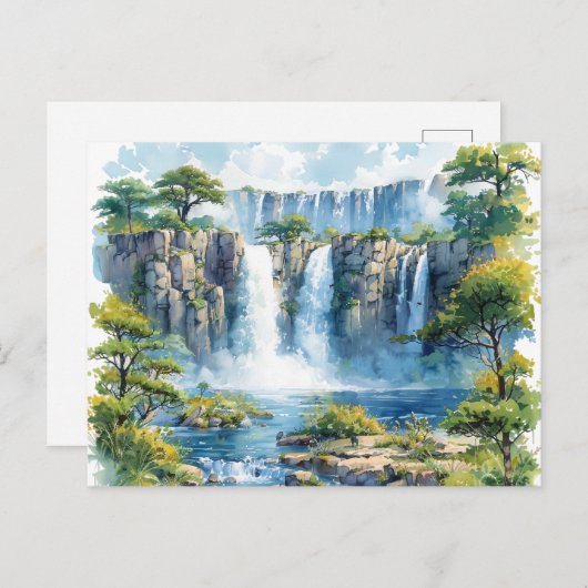 ウォーターカラーウォーターウォーターウォーターウォーターウォーターウォーターウォーターウォーターウォ ポストカード (正面/裏面)