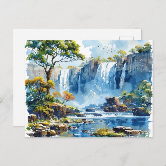 ウォーターカラーウォーターウォーターウォーターウォーターウォーターウォーターウォーターウォーターウォ ポストカード (正面/裏面)