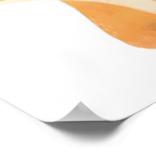 ウォーターカラーウッドランドキツネルームデコール ポスター (角)