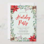 ウォーターカラーウッドランドグリーナリーホリデーパーティー 招待状 (正面)