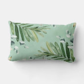 ウォーターカラーウッドランドグリーンリーフォレスト子供部屋 ランバークッション (裏面)