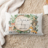 ウォーターカラーウッドランドグリーンリーフォレスト子供部屋 ランバークッション (ブランケット)