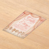 🦊🐰ウォーター🩰カラーウッドランドバレリーナ招待状 アクリル招待状 (レイダウン)