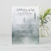 ウォーターカラーウッドランドパインズお祝いオブライフ 招待状 (スタンド正面)