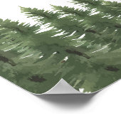 ウォーターカラーウッドランドパインツリーウォールアートルームデコール ポスター (角)