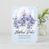 ウォーターカラーウッドランドフォレストウィンターホリデーパーティー 招待状 (スタンド正面)